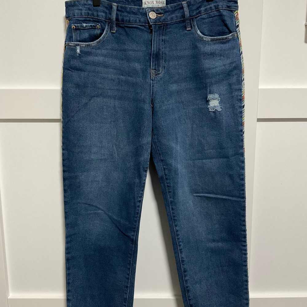 Knox Rose Denim Jeans with Distressed Details